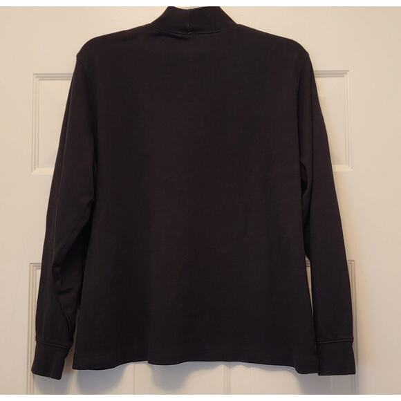 Lands' End Women Mock Neck Shirt Long Sleeve Top BLACK Size XL (18-20) - Picture 3 of 6